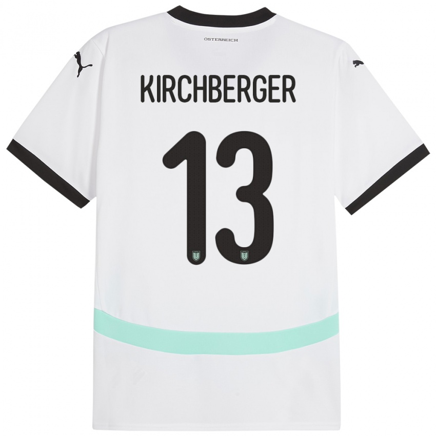 Niño Camiseta Austria Virginia Kirchberger #13 Blanco 2ª Equipación 24-26 La Camisa Argentina