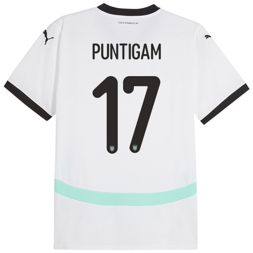 Niño Camiseta Austria Sarah Puntigam #17 Blanco 2ª Equipación 24-26 La Camisa Argentina