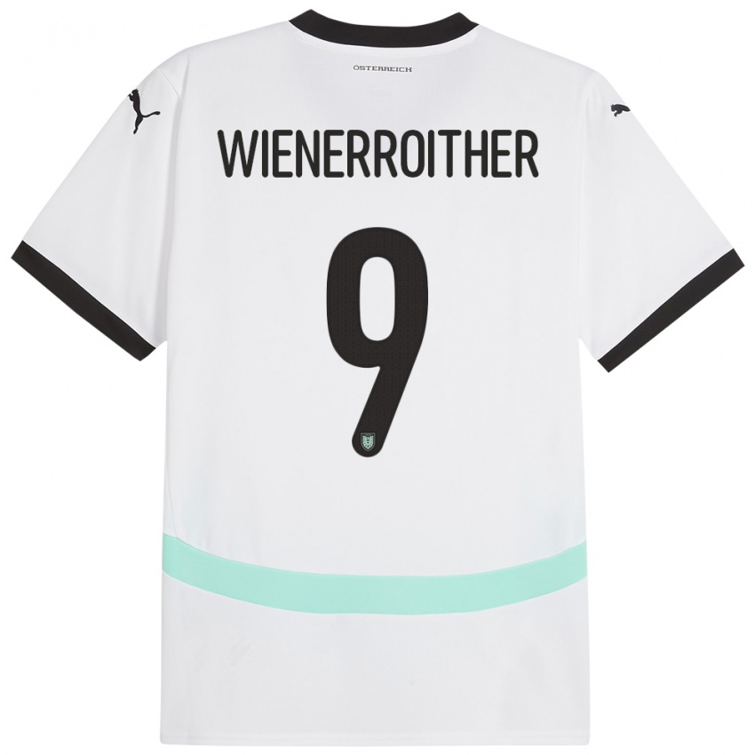 Niño Camiseta Austria Katja Wienerroither #9 Blanco 2ª Equipación 24-26 La Camisa Argentina