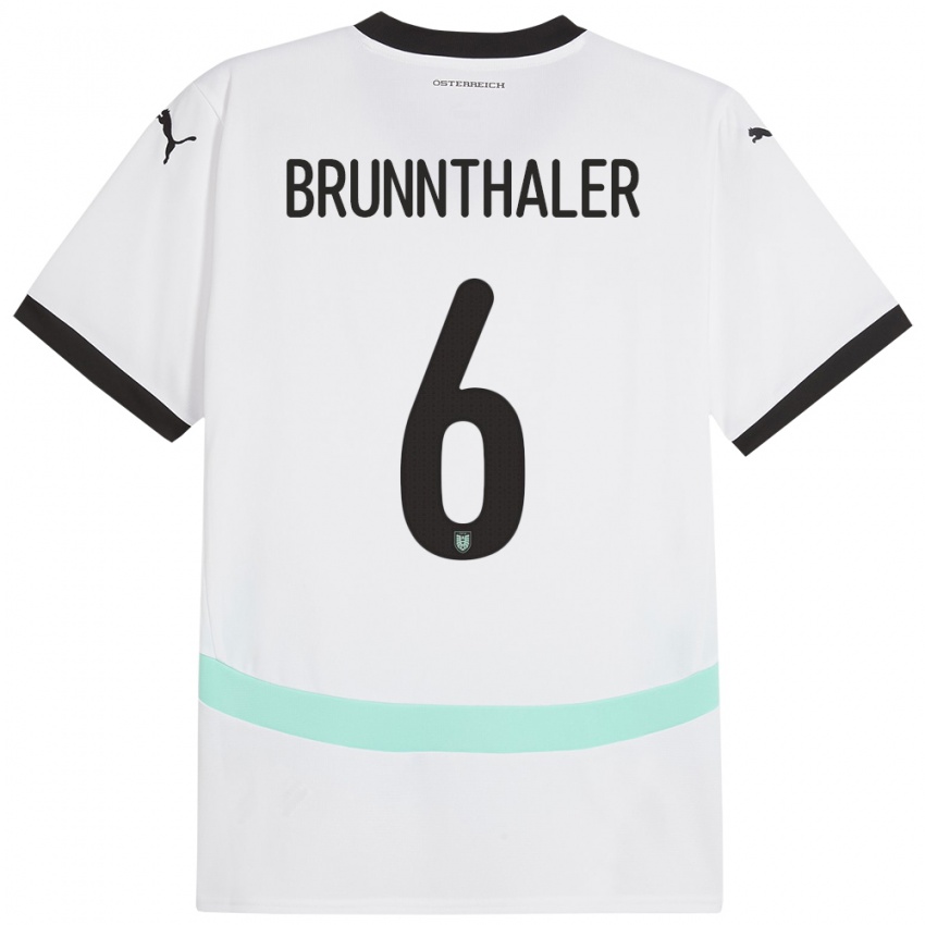 Niño Camiseta Austria Melanie Brunnthaler #6 Blanco 2ª Equipación 24-26 La Camisa Argentina