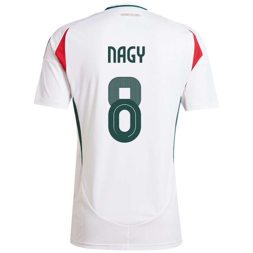 Niño Camiseta Hungría Ádám Nagy #8 Blanco 2ª Equipación 24-26 La Camisa Argentina