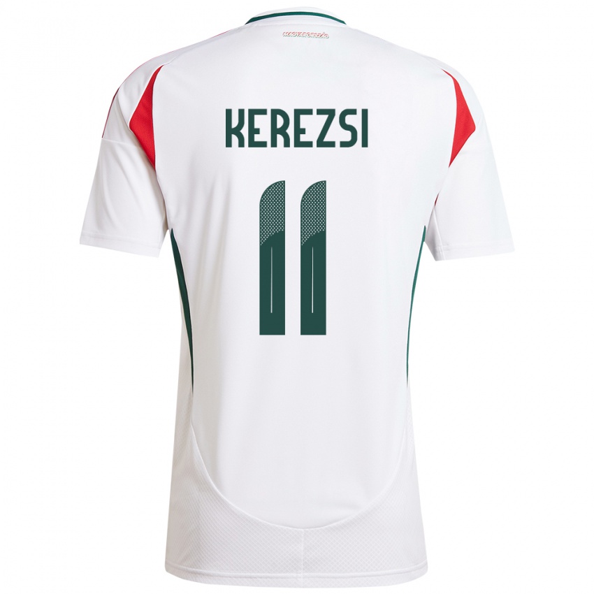 Niño Camiseta Hungría Zalán Kerezsi #11 Blanco 2ª Equipación 24-26 La Camisa Argentina