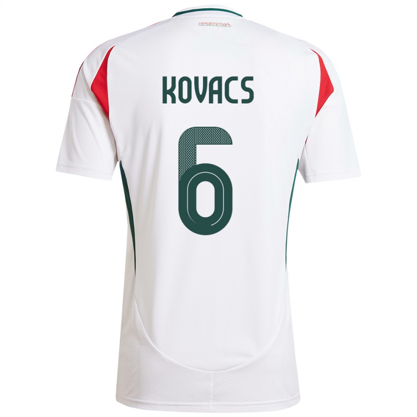 Niño Camiseta Hungría Noel Kovács #6 Blanco 2ª Equipación 24-26 La Camisa Argentina