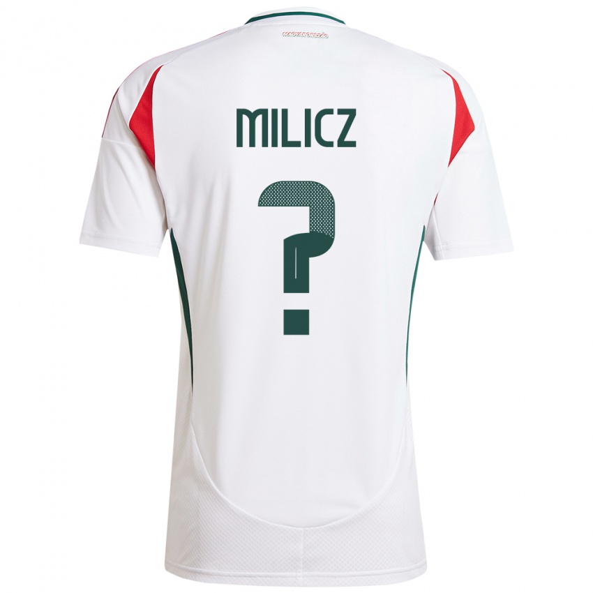 Niño Camiseta Hungría Péter Milicz #0 Blanco 2ª Equipación 24-26 La Camisa Argentina