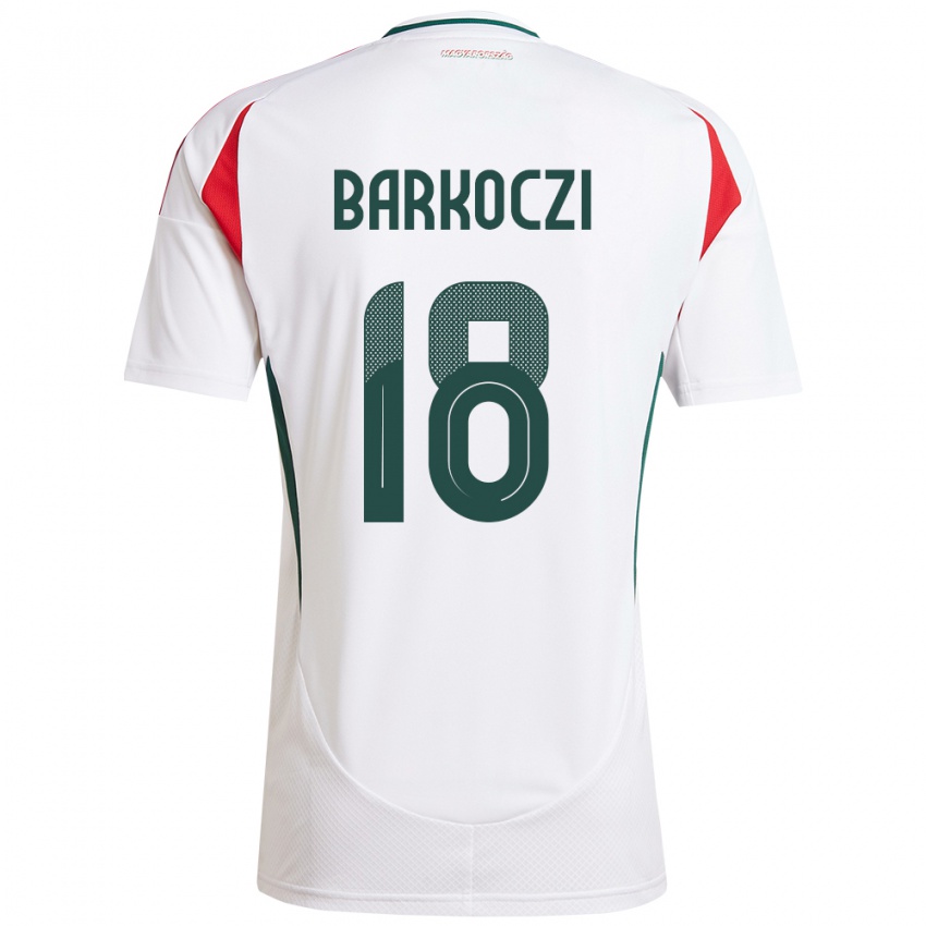 Niño Camiseta Hungría Barnabás Barkóczi #18 Blanco 2ª Equipación 24-26 La Camisa Argentina