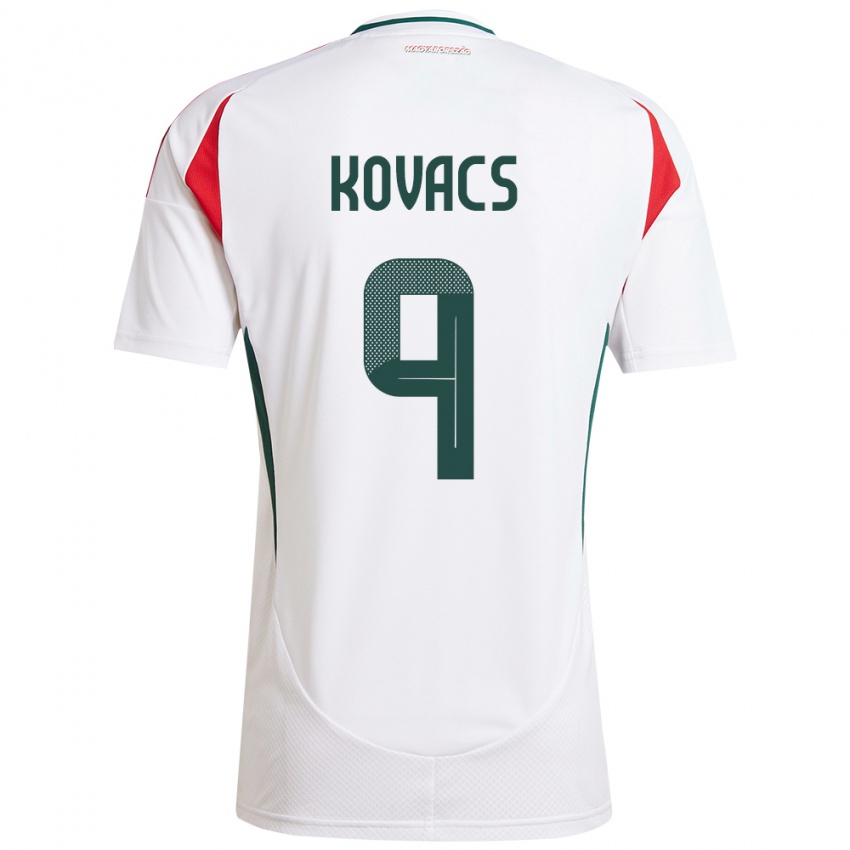 Niño Camiseta Hungría Patrik Kovács #9 Blanco 2ª Equipación 24-26 La Camisa Argentina