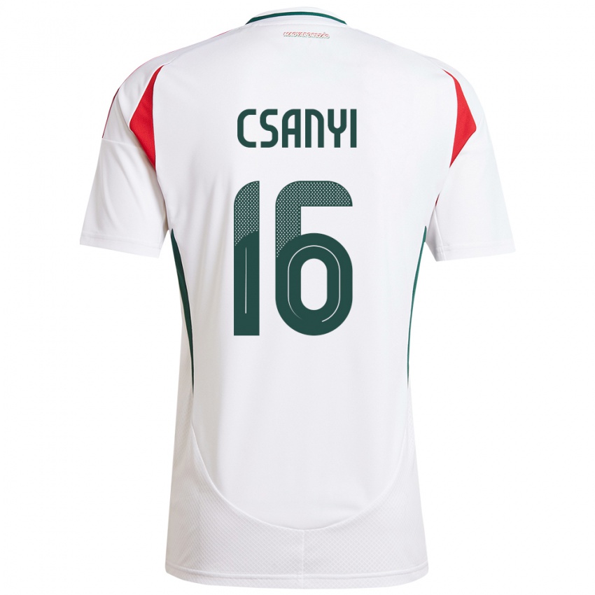 Niño Camiseta Hungría Diána Csányi #16 Blanco 2ª Equipación 24-26 La Camisa Argentina