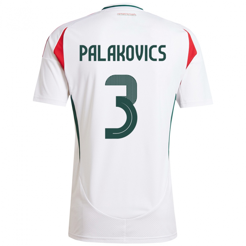 Niño Camiseta Hungría Laura Palakovics #3 Blanco 2ª Equipación 24-26 La Camisa Argentina