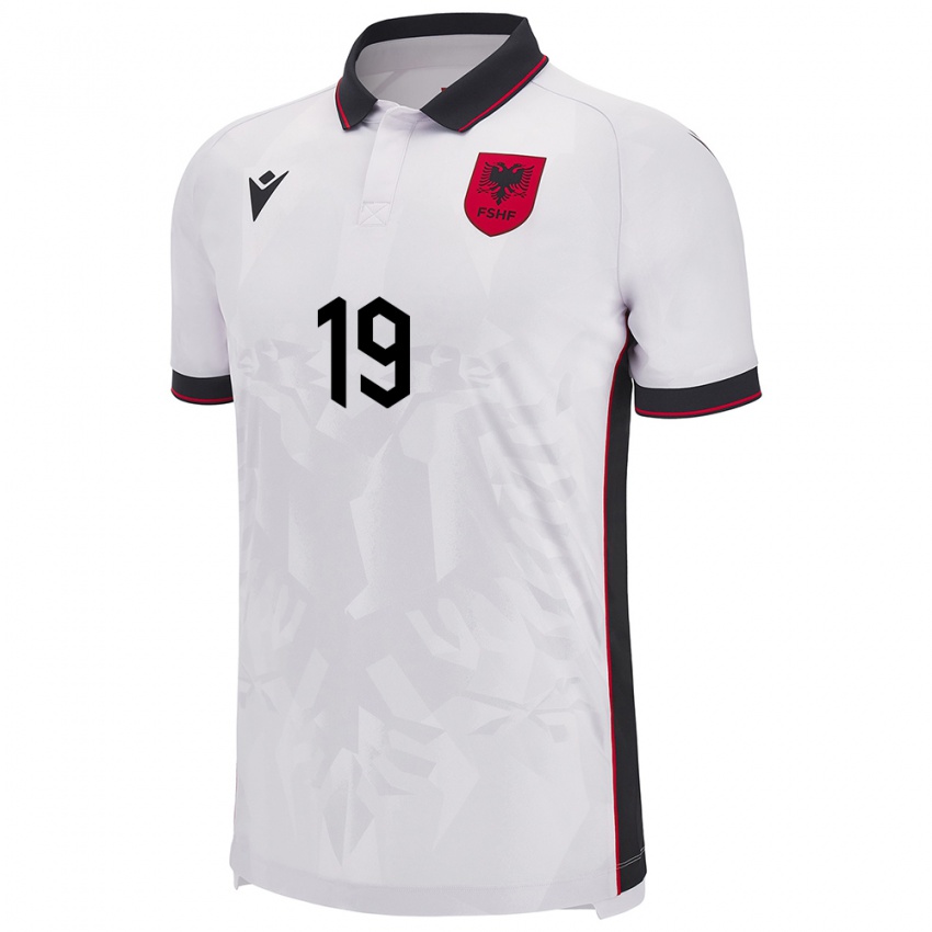 Niño Camiseta Albania Arbnor Mucolli #19 Blanco 2ª Equipación 24-26 La Camisa Argentina