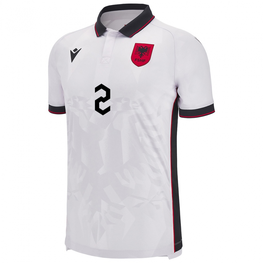 Niño Camiseta Albania Davide Avdullari #2 Blanco 2ª Equipación 24-26 La Camisa Argentina