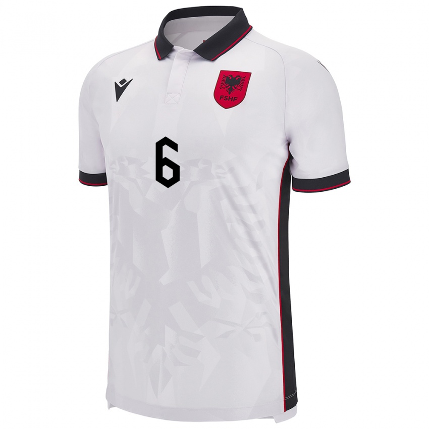 Niño Camiseta Albania Feta Fetai #6 Blanco 2ª Equipación 24-26 La Camisa Argentina