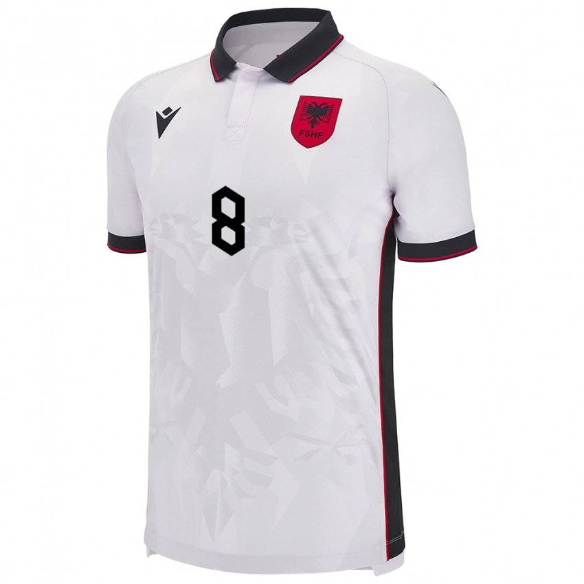 Niño Camiseta Albania Matteo Dashi #8 Blanco 2ª Equipación 24-26 La Camisa Argentina