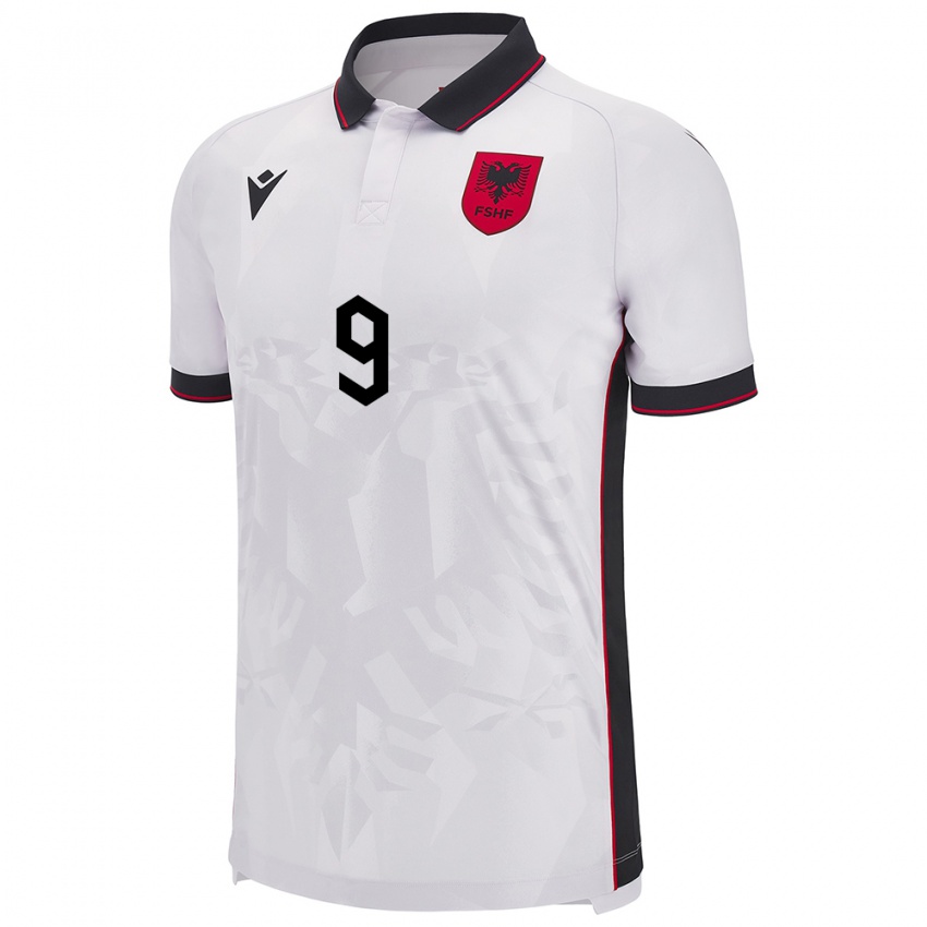 Niño Camiseta Albania Jasir Asani #9 Blanco 2ª Equipación 24-26 La Camisa Argentina