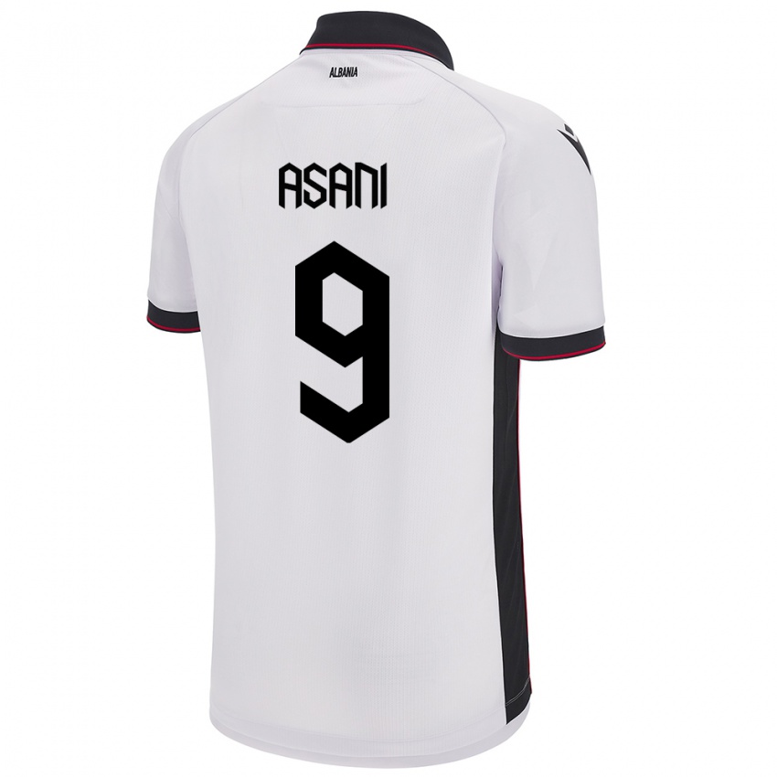 Niño Camiseta Albania Jasir Asani #9 Blanco 2ª Equipación 24-26 La Camisa Argentina