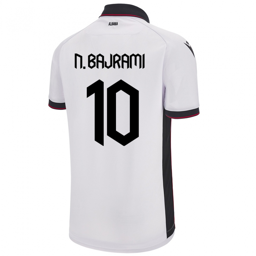 Niño Camiseta Albania Nedim Bajrami #10 Blanco 2ª Equipación 24-26 La Camisa Argentina