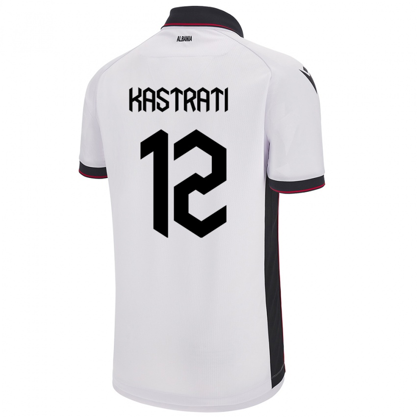 Niño Camiseta Albania Elhan Kastrati #12 Blanco 2ª Equipación 24-26 La Camisa Argentina