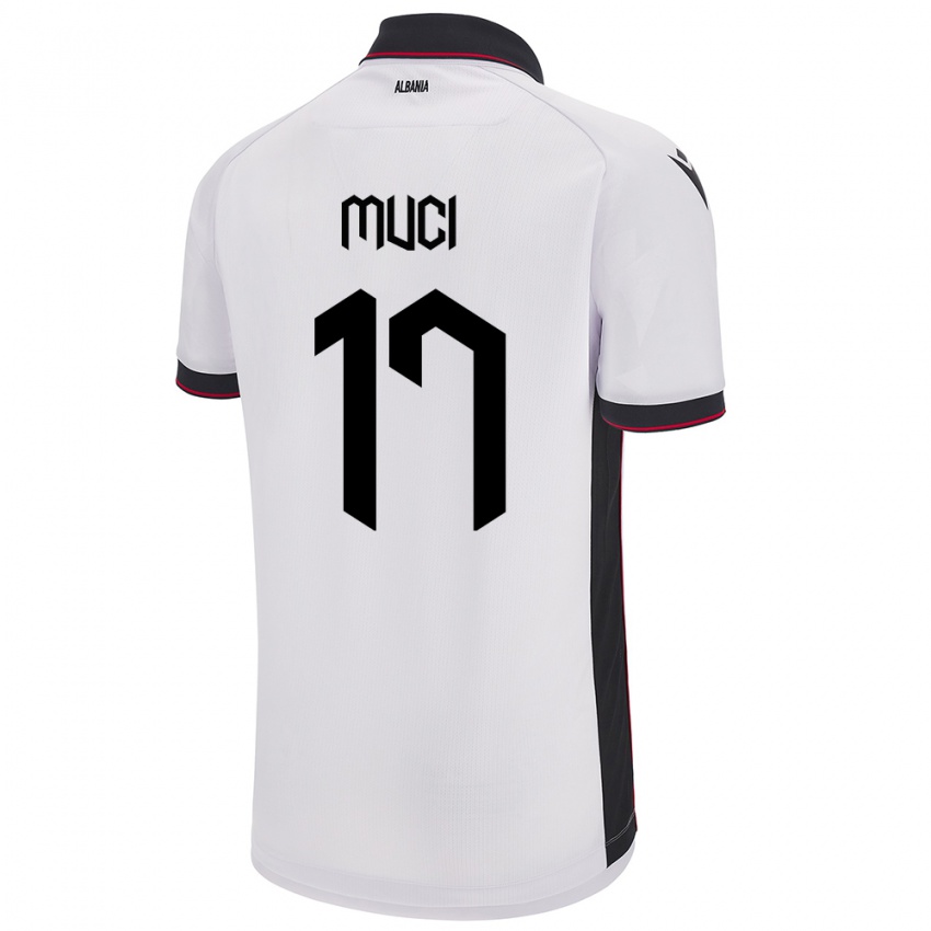 Niño Camiseta Albania Ernest Muci #17 Blanco 2ª Equipación 24-26 La Camisa Argentina