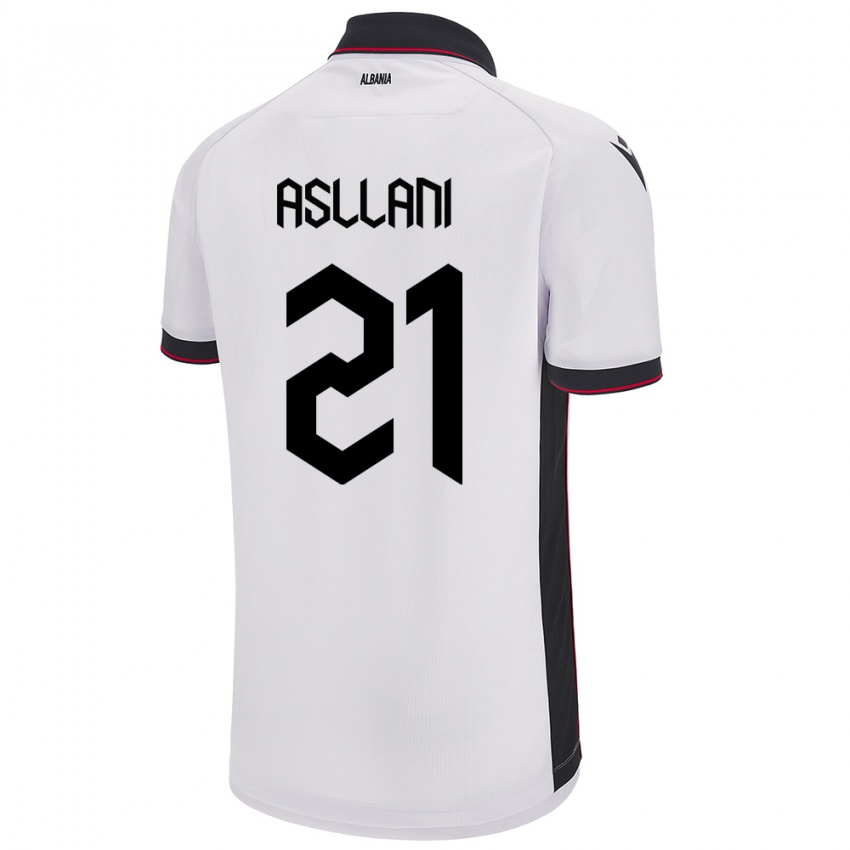 Niño Camiseta Albania Kristjan Asllani #21 Blanco 2ª Equipación 24-26 La Camisa Argentina