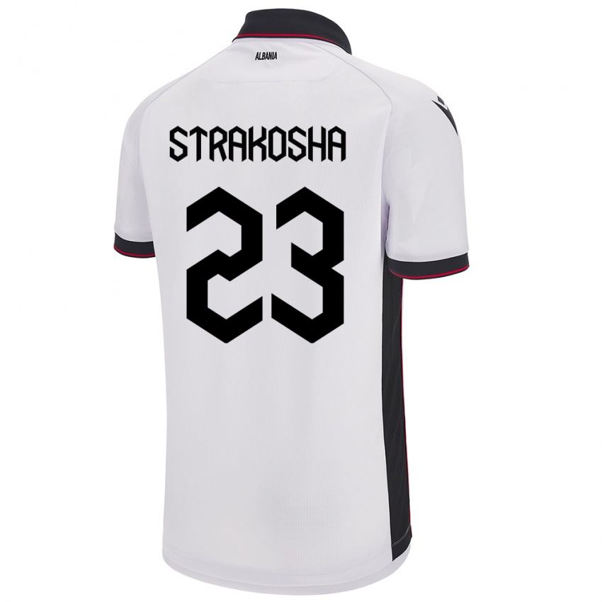 Niño Camiseta Albania Thomas Strakosha #23 Blanco 2ª Equipación 24-26 La Camisa Argentina