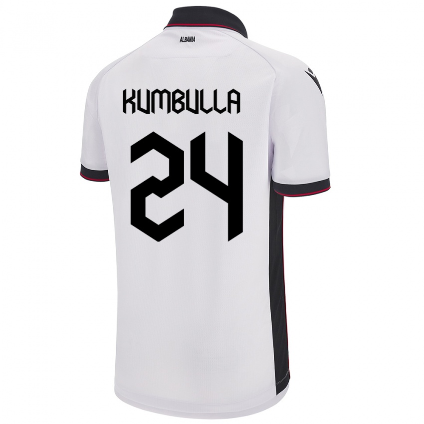 Niño Camiseta Albania Marash Kumbulla #24 Blanco 2ª Equipación 24-26 La Camisa Argentina