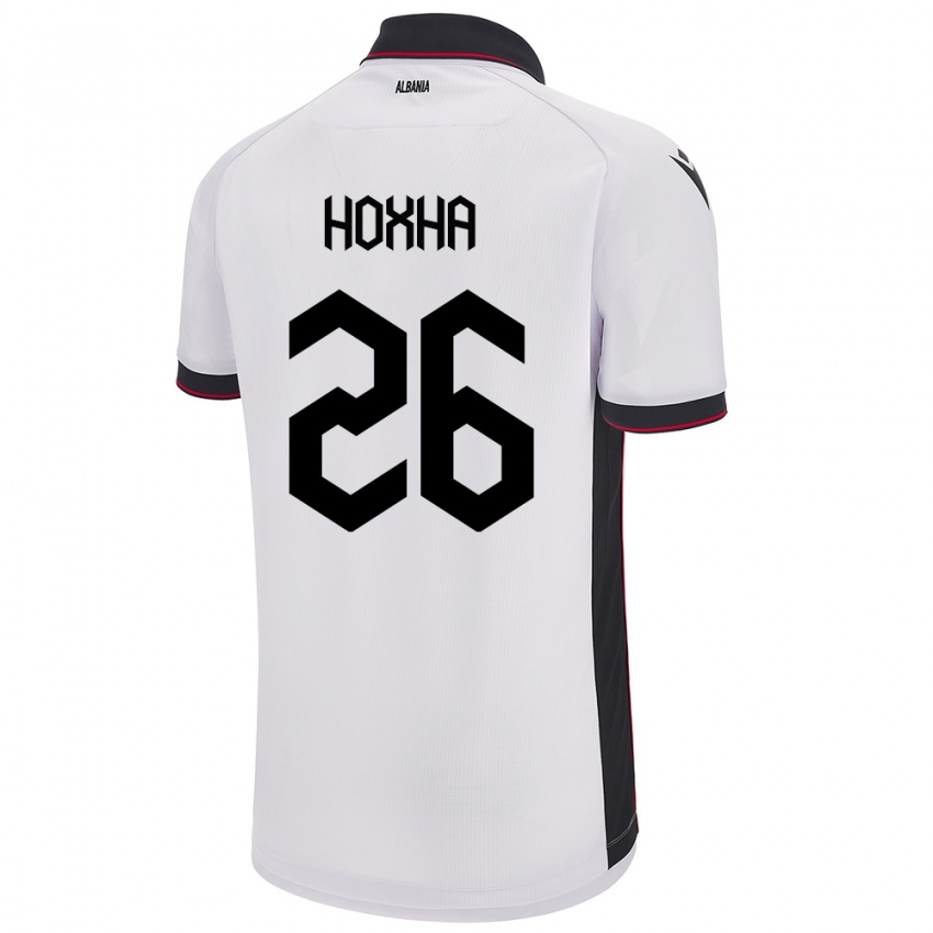 Niño Camiseta Albania Arbër Hoxha #26 Blanco 2ª Equipación 24-26 La Camisa Argentina