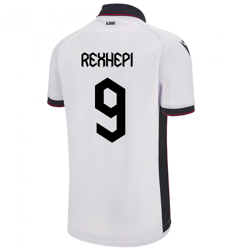 Niño Camiseta Albania Arlind Rexhepi #9 Blanco 2ª Equipación 24-26 La Camisa Argentina