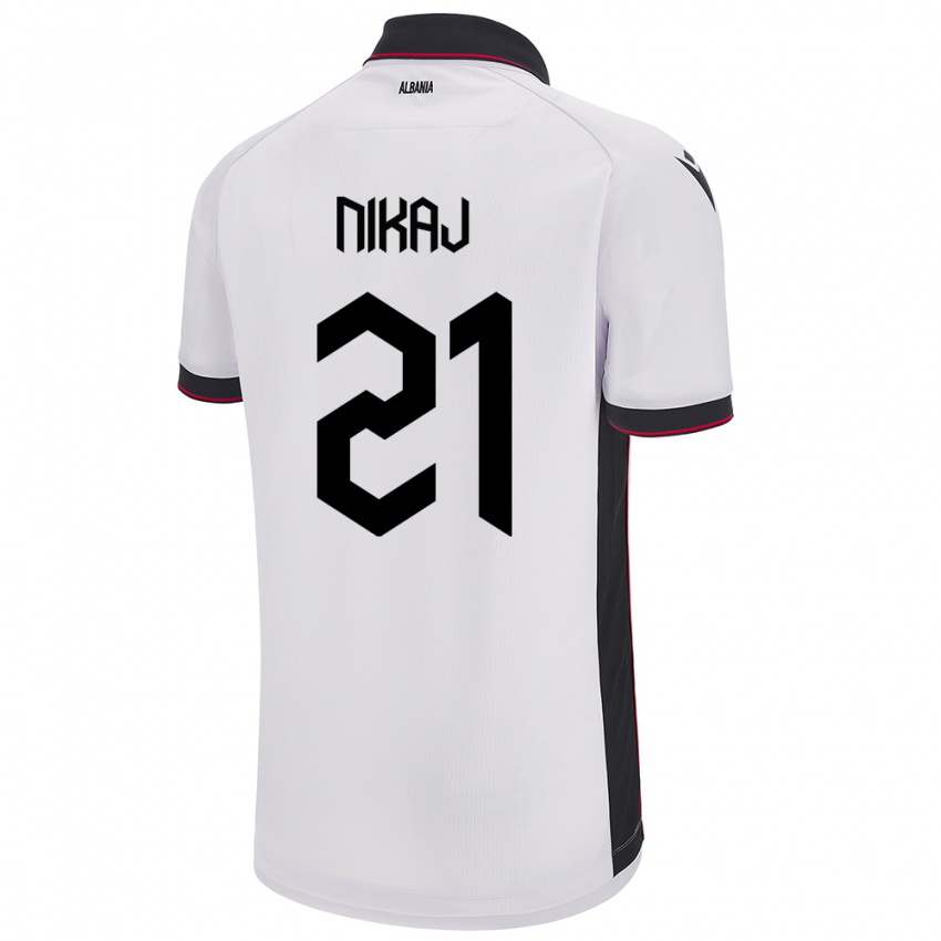 Niño Camiseta Albania Ardit Nikaj #21 Blanco 2ª Equipación 24-26 La Camisa Argentina