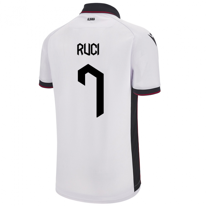 Niño Camiseta Albania Flamur Ruci #7 Blanco 2ª Equipación 24-26 La Camisa Argentina