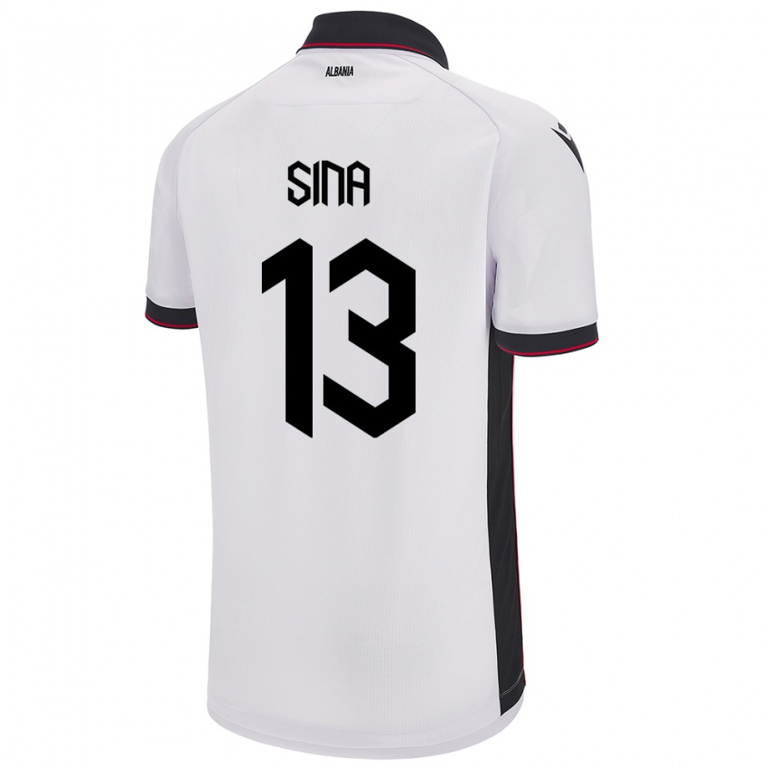 Niño Camiseta Albania Samuele Sina #13 Blanco 2ª Equipación 24-26 La Camisa Argentina