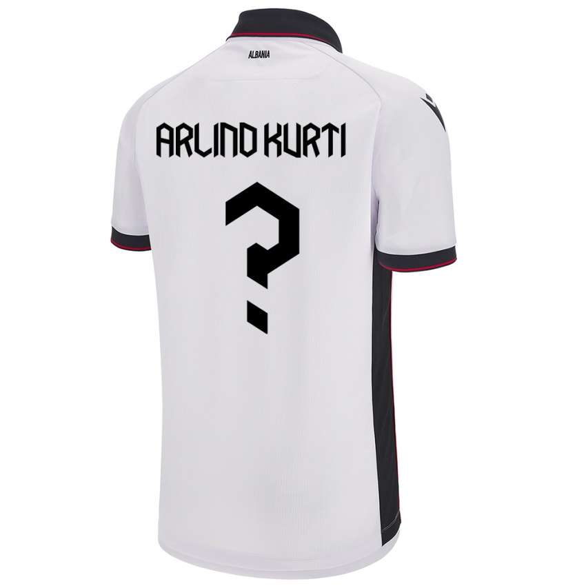 Niño Camiseta Albania Arlind Kurti #0 Blanco 2ª Equipación 24-26 La Camisa Argentina