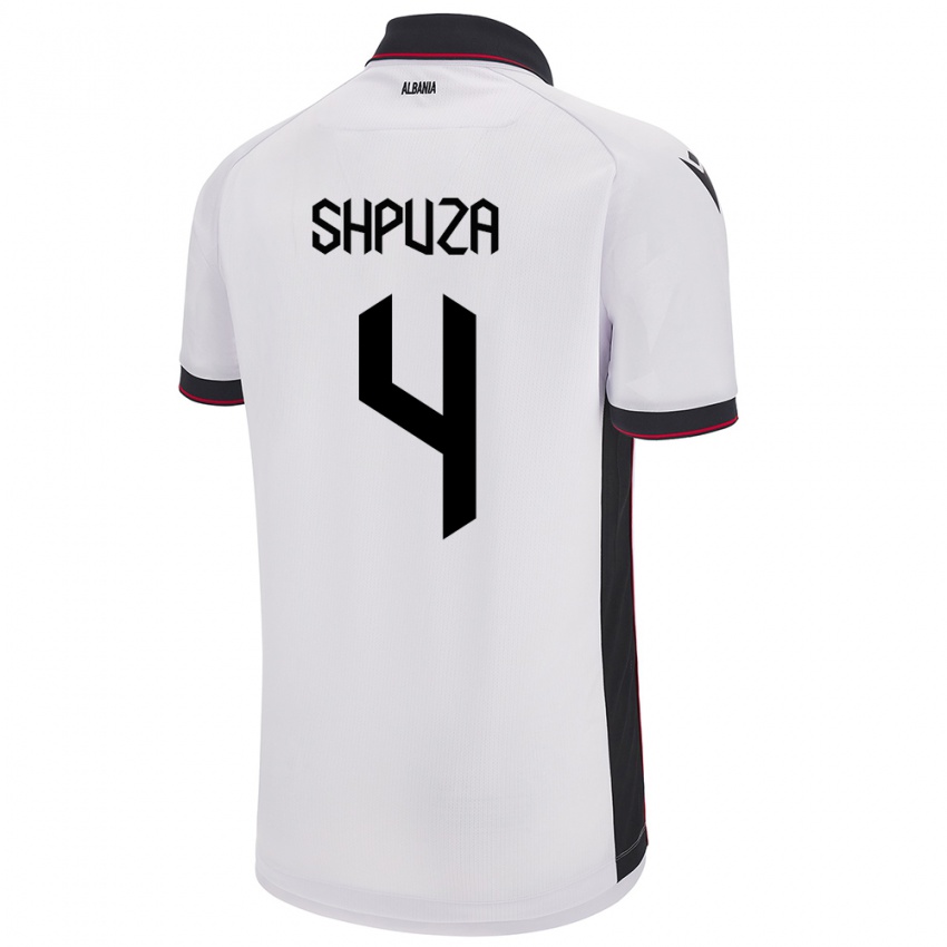 Niño Camiseta Albania Kleo Shpuza #4 Blanco 2ª Equipación 24-26 La Camisa Argentina