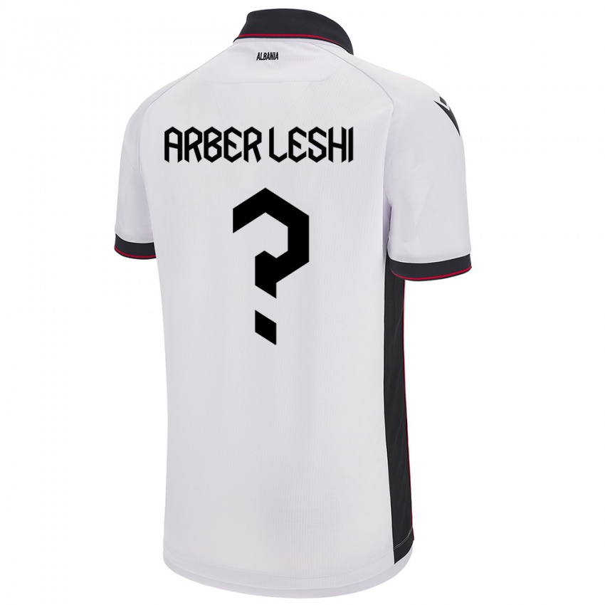 Niño Camiseta Albania Arber Leshi #0 Blanco 2ª Equipación 24-26 La Camisa Argentina