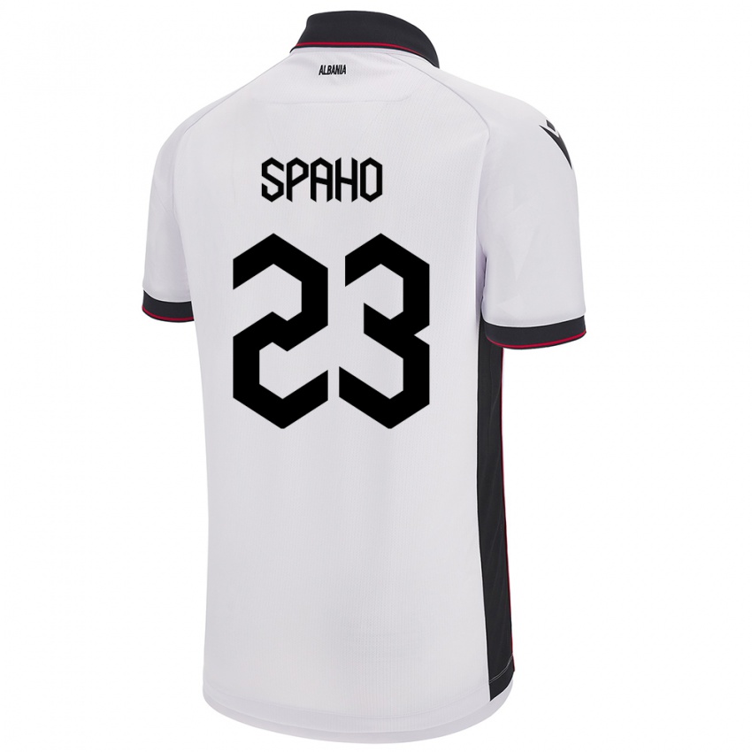 Niño Camiseta Albania Klesjana Spaho #23 Blanco 2ª Equipación 24-26 La Camisa Argentina