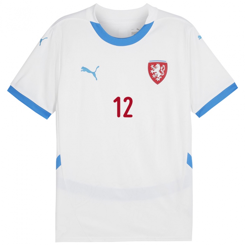 Niño Camiseta Chequia Jakub Kolisek #12 Blanco 2ª Equipación 24-26 La Camisa Argentina