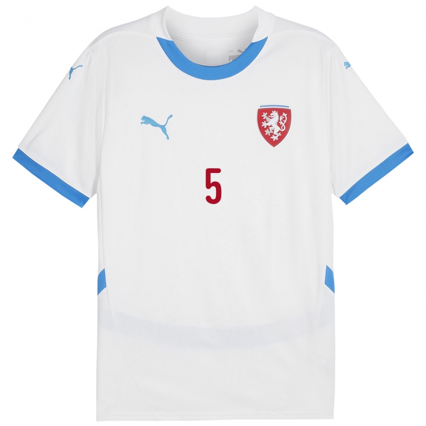 Niño Camiseta Chequia Gabriela Šlajsová #5 Blanco 2ª Equipación 24-26 La Camisa Argentina