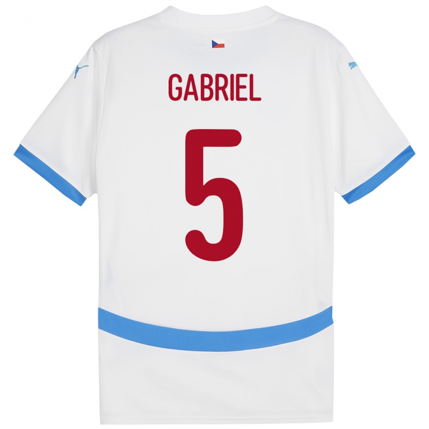 Niño Camiseta Chequia Adam Gabriel #5 Blanco 2ª Equipación 24-26 La Camisa Argentina