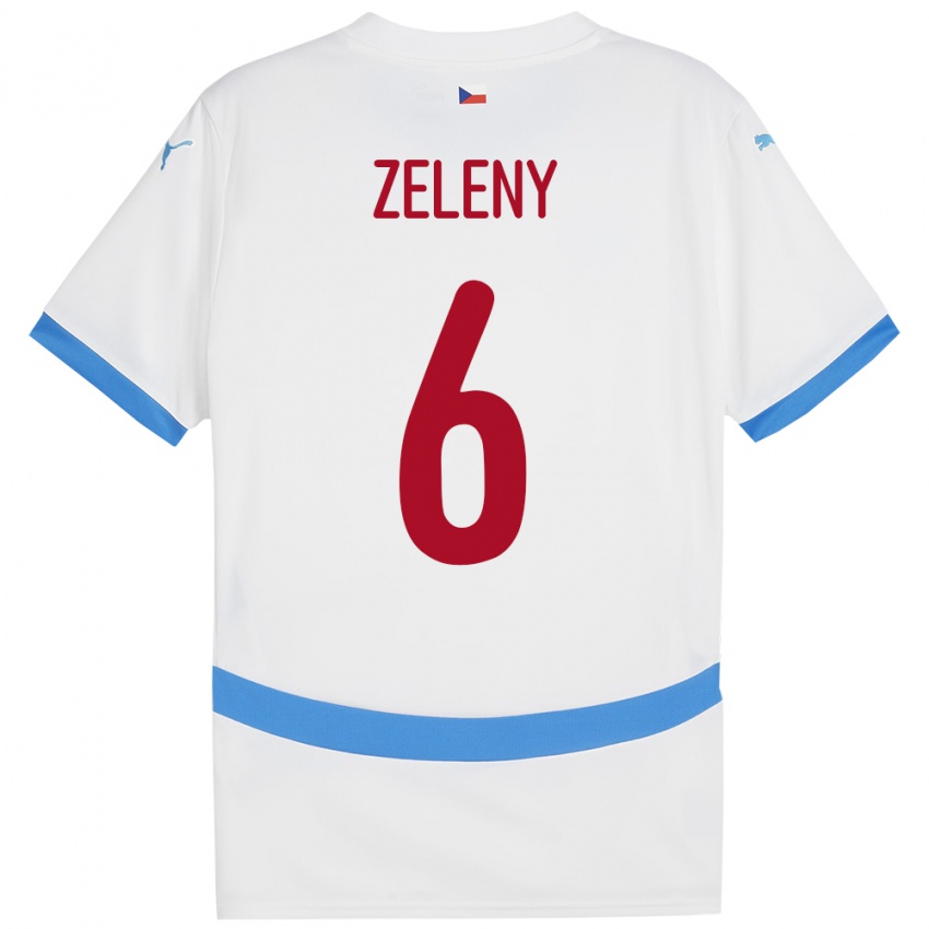 Niño Camiseta Chequia Jaroslav Zelený #6 Blanco 2ª Equipación 24-26 La Camisa Argentina