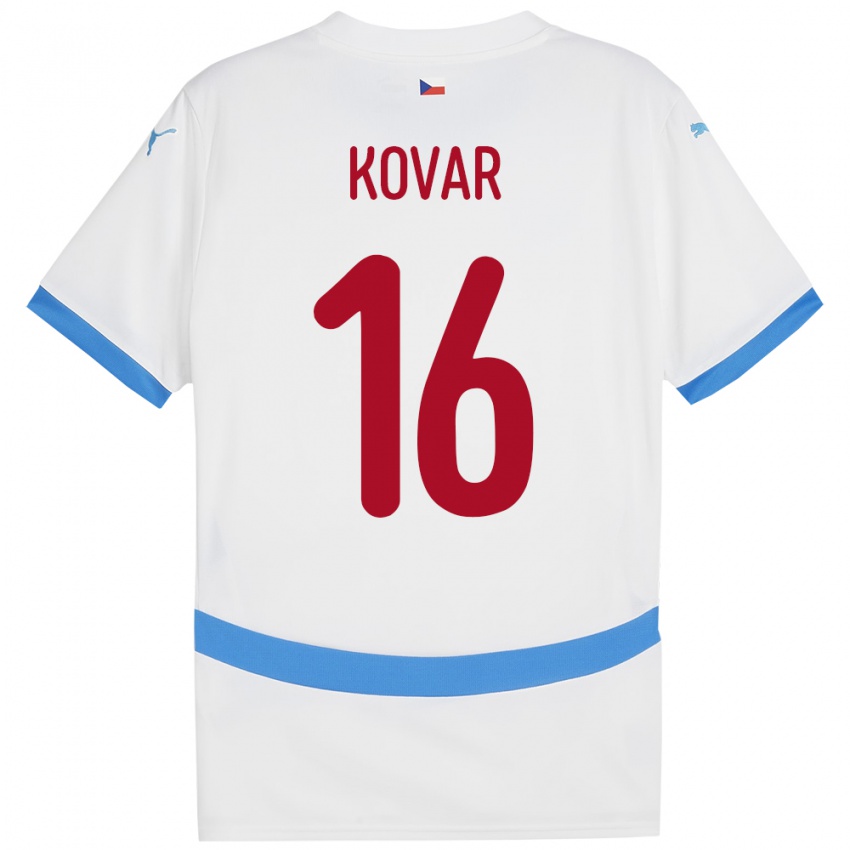 Niño Camiseta Chequia Matej Kovar #16 Blanco 2ª Equipación 24-26 La Camisa Argentina