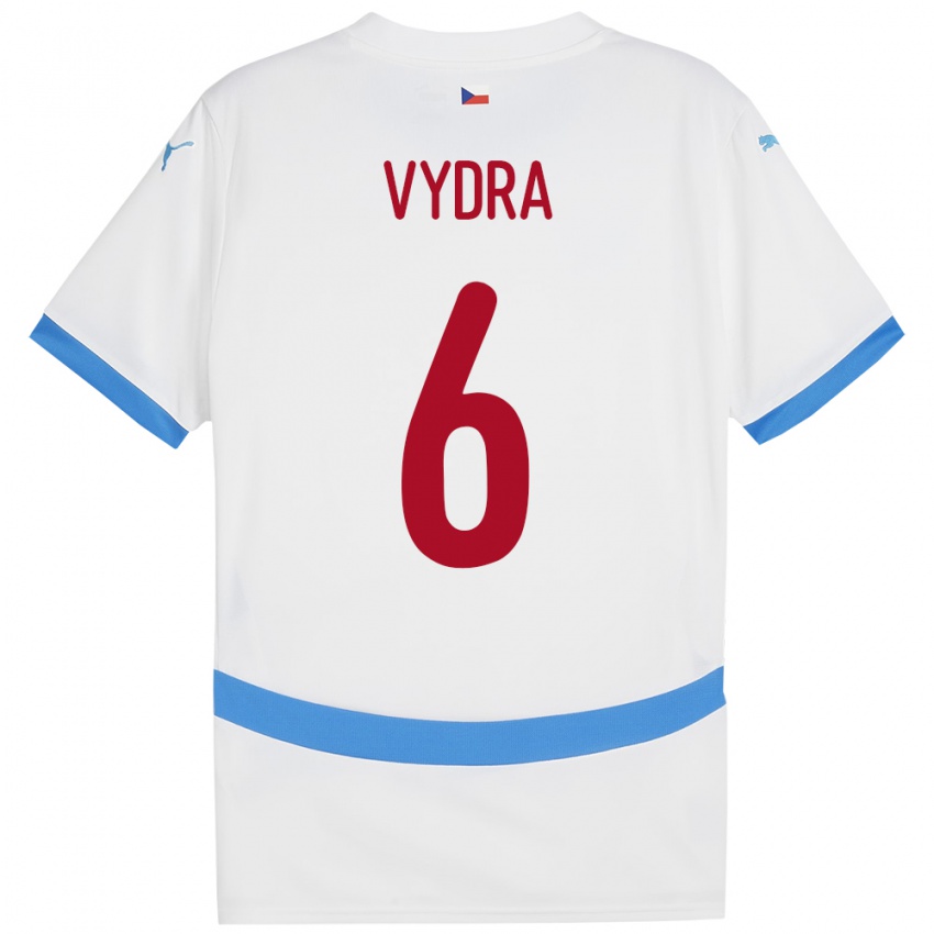 Niño Camiseta Chequia Patrik Vydra #6 Blanco 2ª Equipación 24-26 La Camisa Argentina