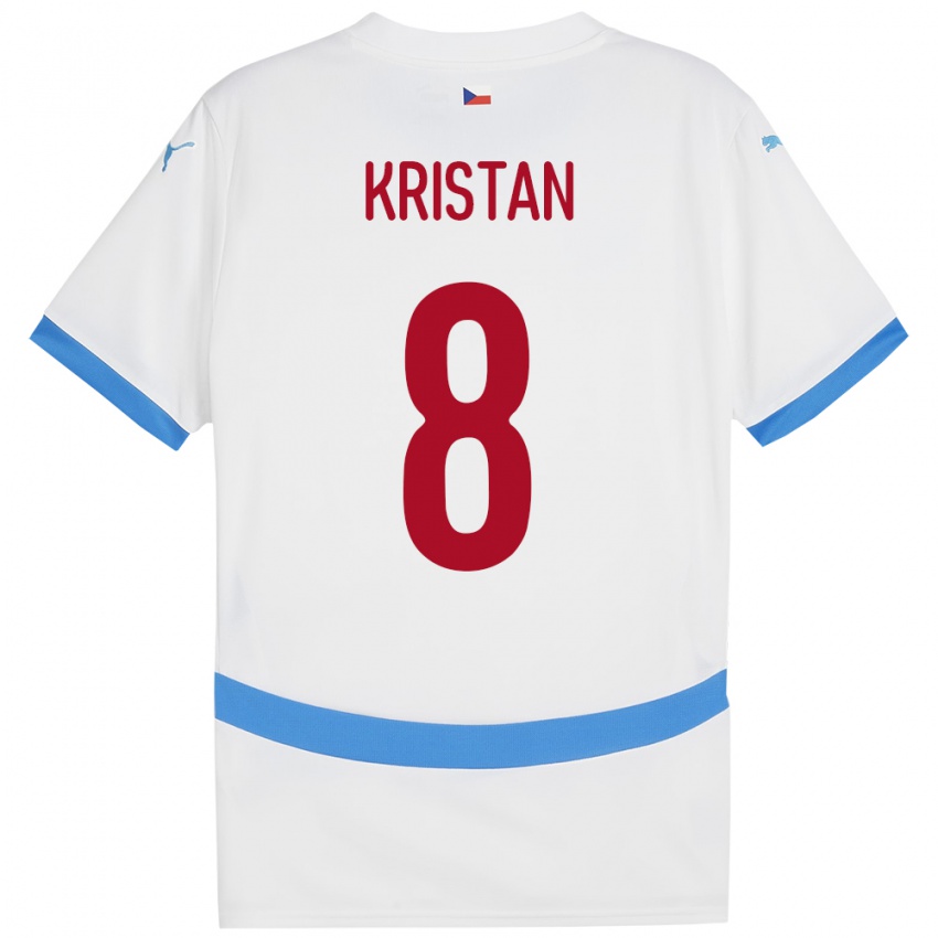 Niño Camiseta Chequia Jakub Kristan #8 Blanco 2ª Equipación 24-26 La Camisa Argentina