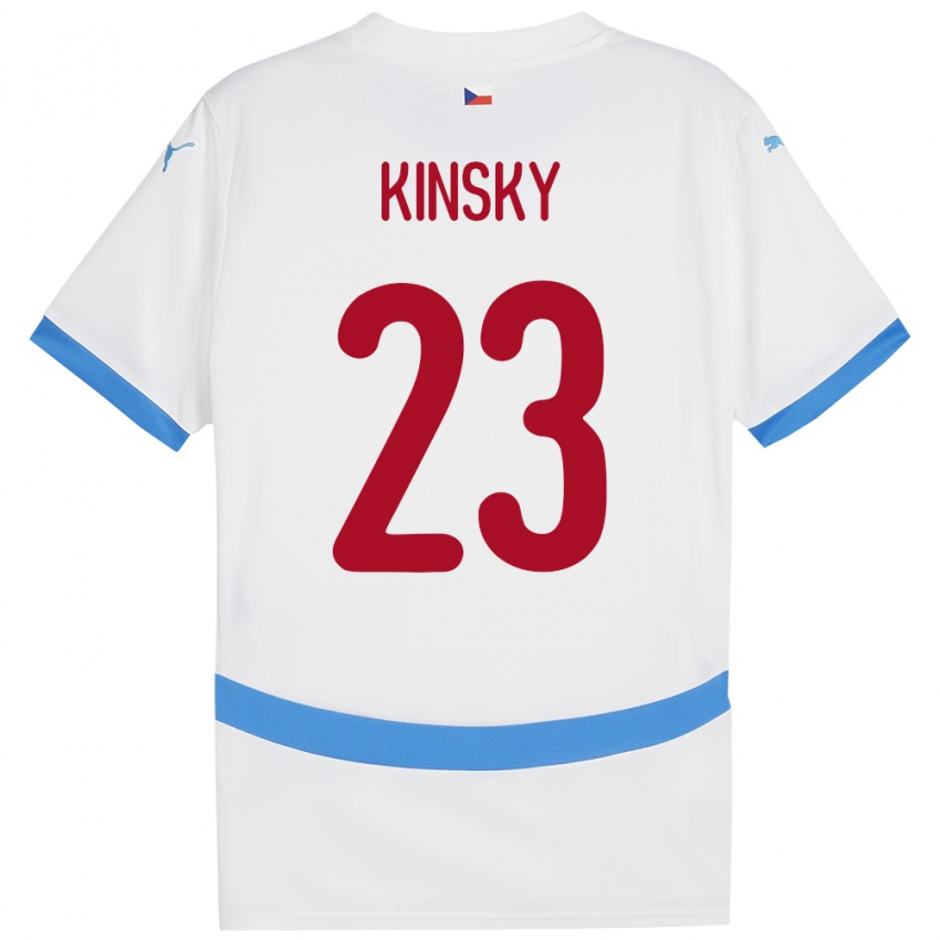 Niño Camiseta Chequia Antonin Kinsky #23 Blanco 2ª Equipación 24-26 La Camisa Argentina