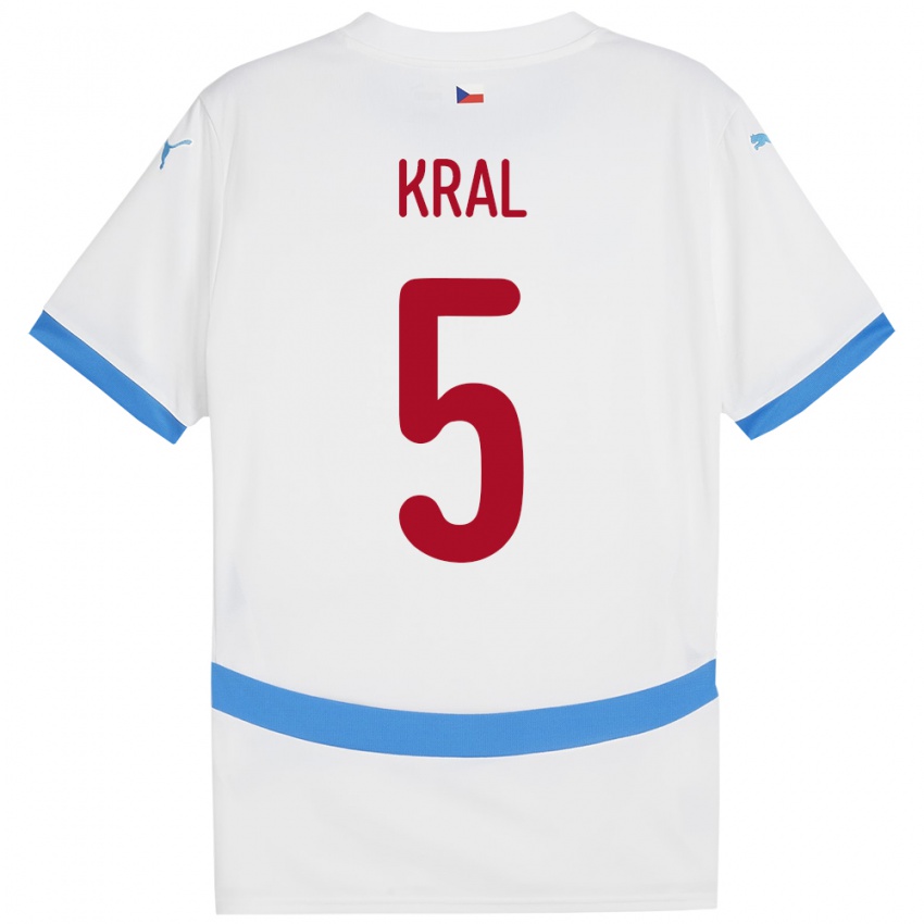 Niño Camiseta Chequia Tomas Kral #5 Blanco 2ª Equipación 24-26 La Camisa Argentina