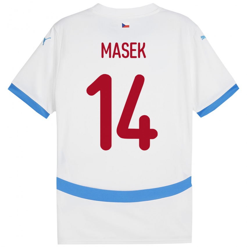 Niño Camiseta Chequia Lukas Masek #14 Blanco 2ª Equipación 24-26 La Camisa Argentina