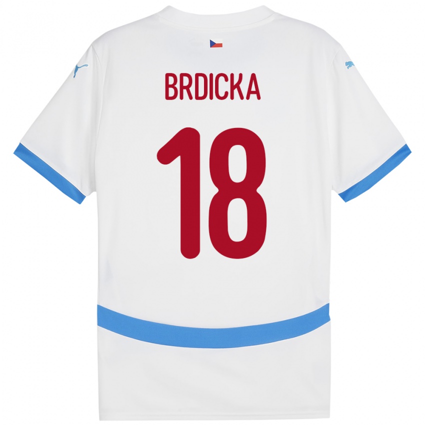 Niño Camiseta Chequia Filip Brdicka #18 Blanco 2ª Equipación 24-26 La Camisa Argentina