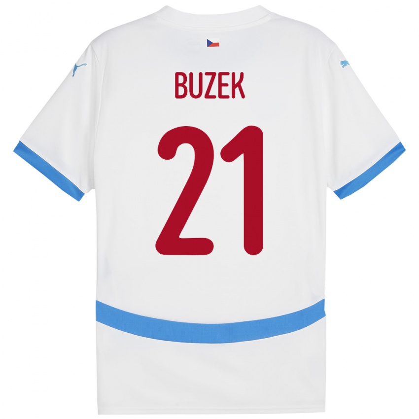 Niño Camiseta Chequia Alexandr Buzek #21 Blanco 2ª Equipación 24-26 La Camisa Argentina