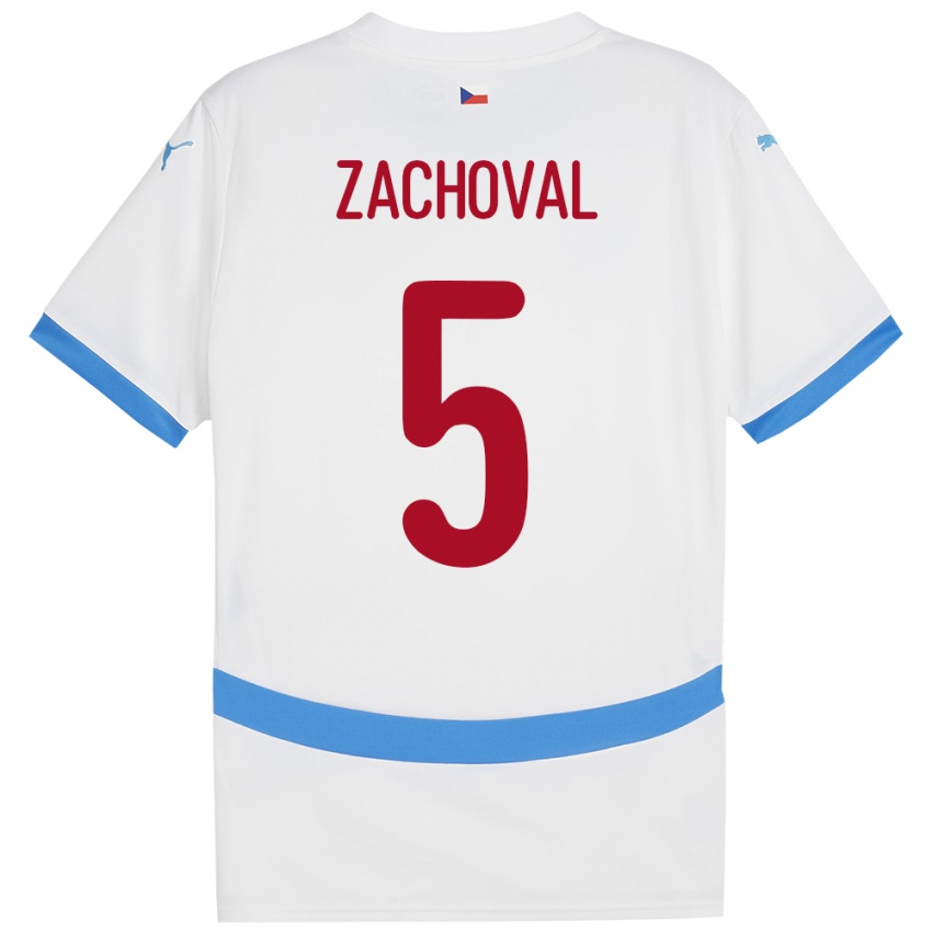 Niño Camiseta Chequia Matej Zachoval #5 Blanco 2ª Equipación 24-26 La Camisa Argentina