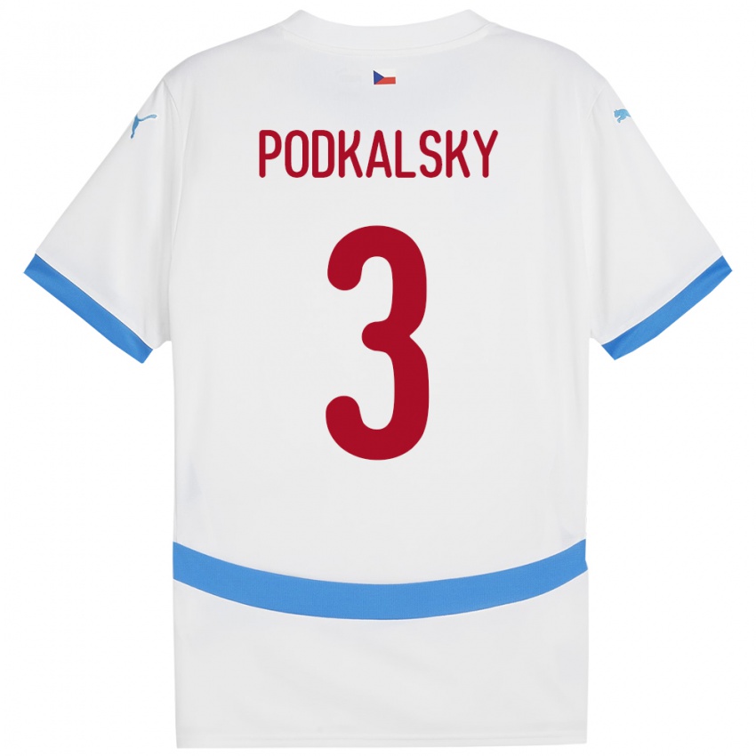 Niño Camiseta Chequia Jakub Podkalsky #3 Blanco 2ª Equipación 24-26 La Camisa Argentina