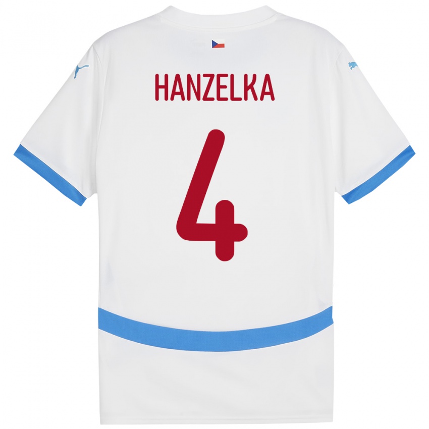 Niño Camiseta Chequia Denis Hanzelka #4 Blanco 2ª Equipación 24-26 La Camisa Argentina