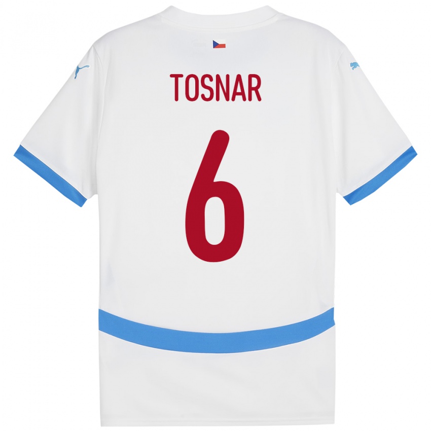 Niño Camiseta Chequia Jakub Tosnar #6 Blanco 2ª Equipación 24-26 La Camisa Argentina