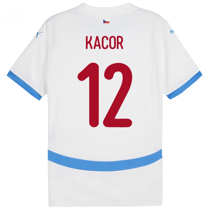 Niño Camiseta Chequia Pavel Kacor #12 Blanco 2ª Equipación 24-26 La Camisa Argentina